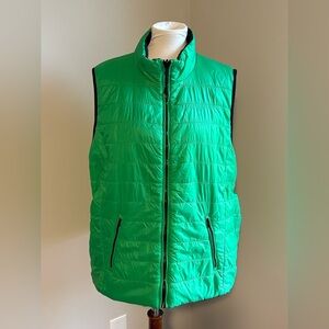 Lauren Ralph Lauren Reversible Full Zip Vest In Green/Black Size 3X